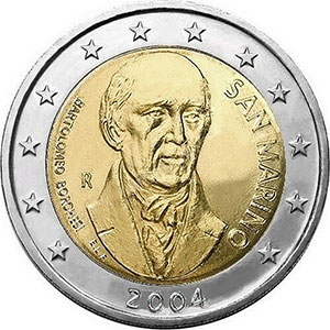 La pièce de 2 euros de Saint-Marin 2004 (Bartolomeo Borghesi)