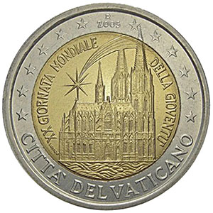 La pièce de 2 euros du Vatican 2005